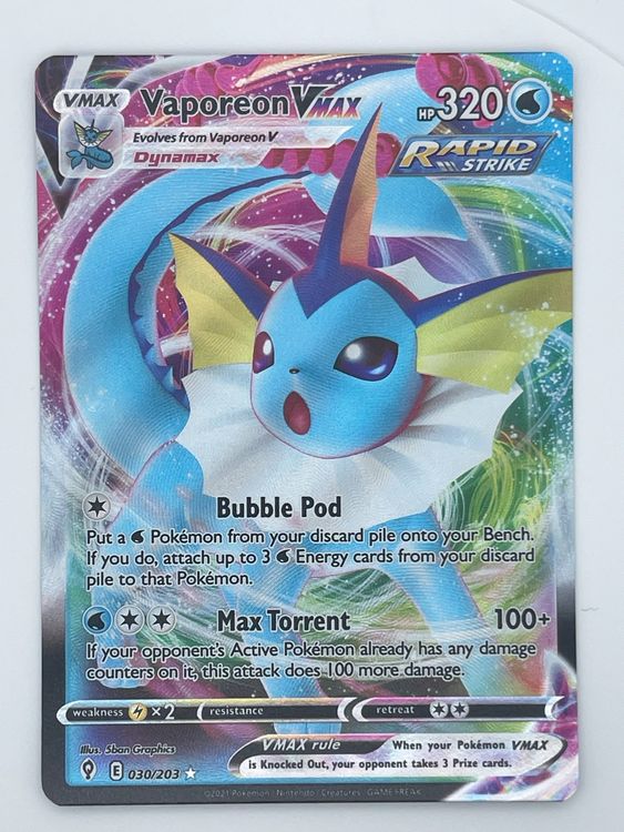 Vaporeon VMAX 030 203 UR Full Art Pokémon Evolving Skies Kaufen auf