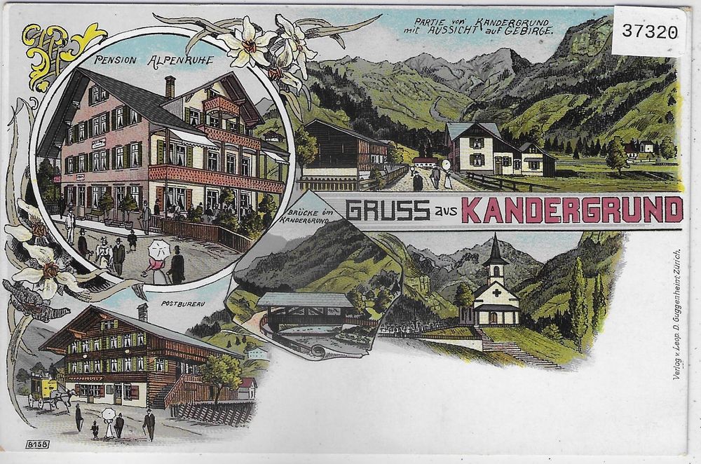 Gruss Aus Kandergrund Pension Alpenruh Post Litho Kaufen Auf Ricardo