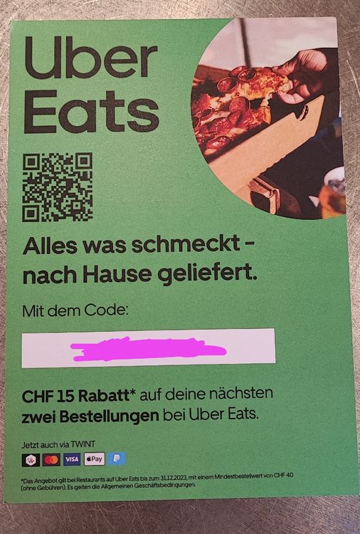 Uber Eats Gutschein Franken Kaufen Auf Ricardo