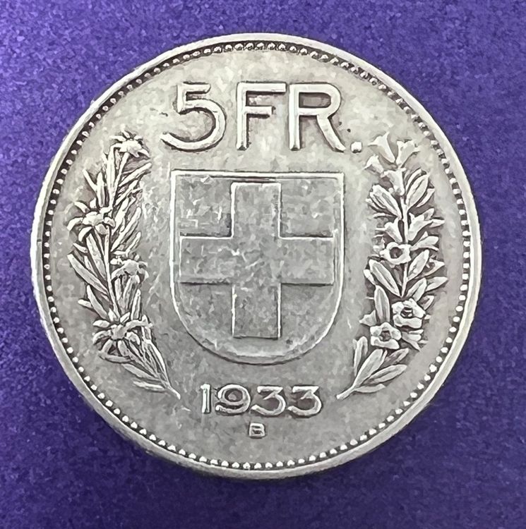 Schweiz 5 Franken 1933 Silber Kaufen Auf Ricardo