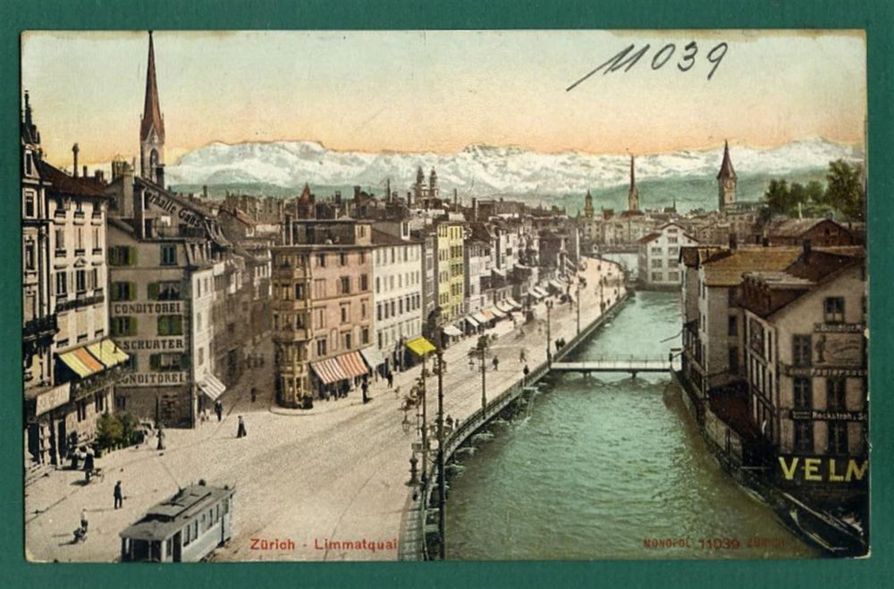 Zürich Limmatquai belebt Tram 1907 Kaufen auf Ricardo