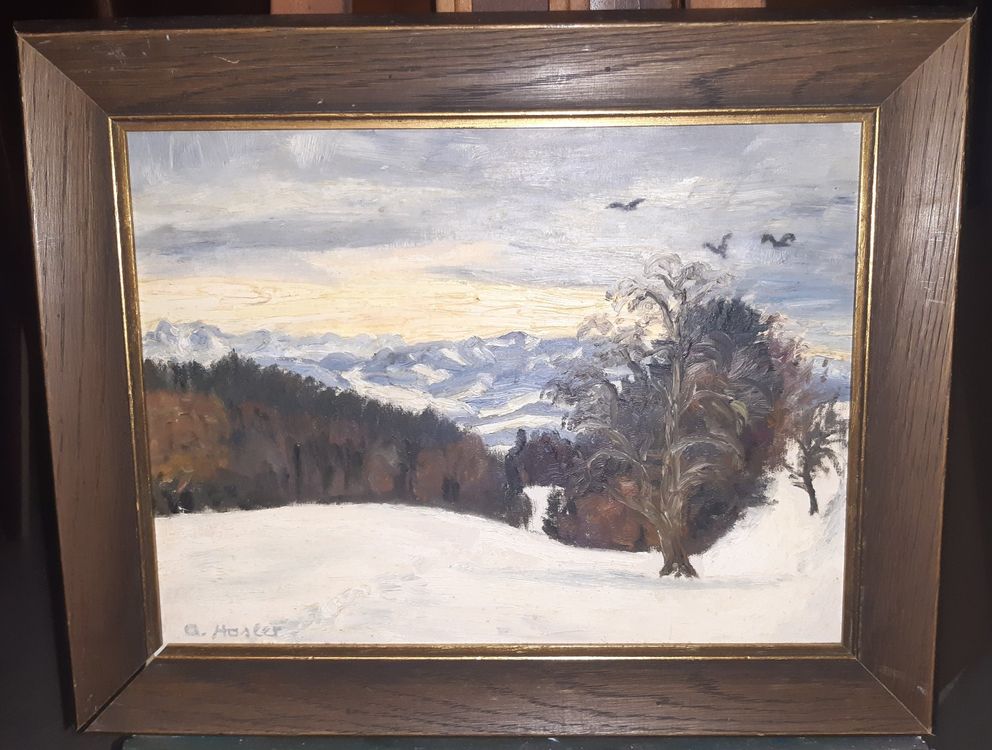 Gem Lde Winter Landschaft Oel Auf Leinwand Signiert Kaufen Auf Ricardo