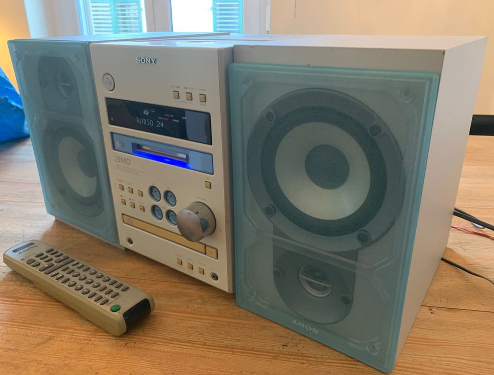 SONY COMPACT HIFI System Cassette MiniDisc Radio CD 2 Boxen Kaufen