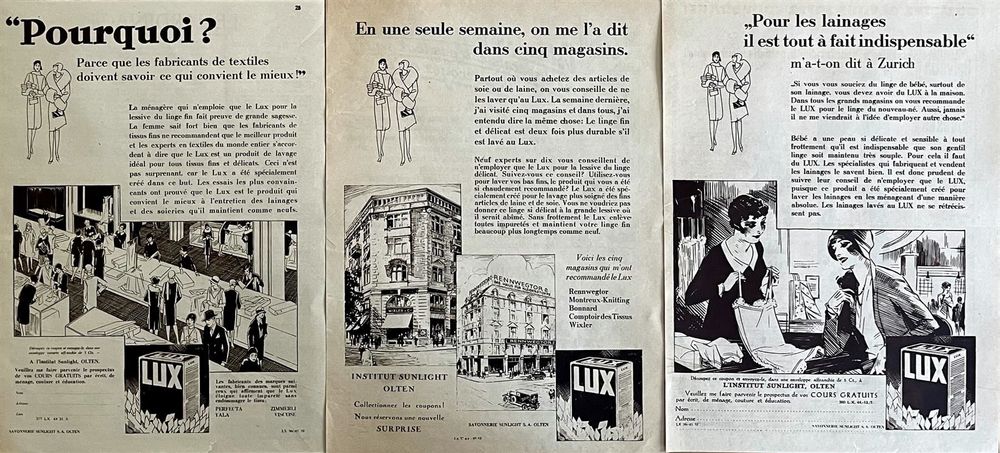 Lux Sunlight 6 alte Werbungen Publicités 1930 31 Kaufen auf Ricardo