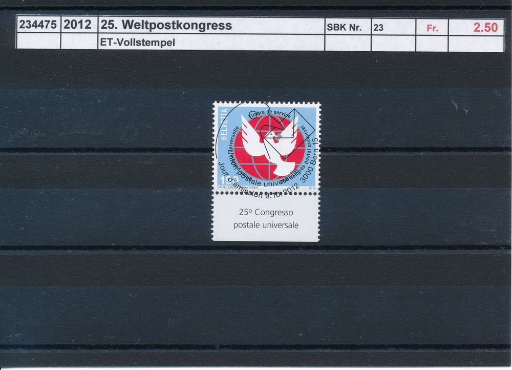 2012 ET Vollstempel 25 Weltpostkongress Kaufen Auf Ricardo