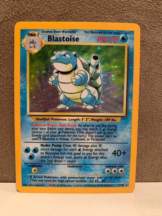 Pokemon Blastoise Turtok Holo Base Set Eng Kaufen Auf Ricardo