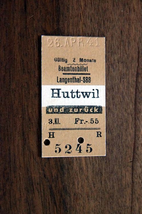 3 Kl Billet Langenthal SBB Huttwil 1941 Kaufen Auf Ricardo