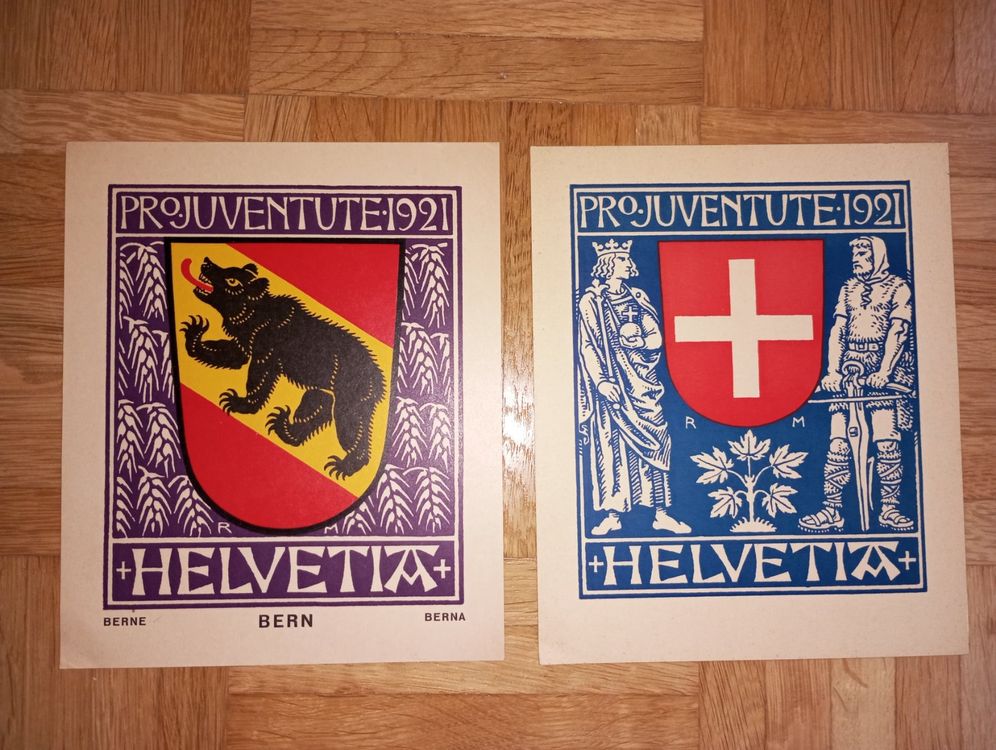 Pro Juventute 13x15cm Um 1920 Gut Erhalten Kantonswappen Kaufen Auf