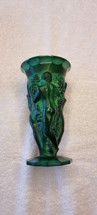 Cm Czech Art Deco Vase Of Nude Women Malachite Glass Kaufen Auf