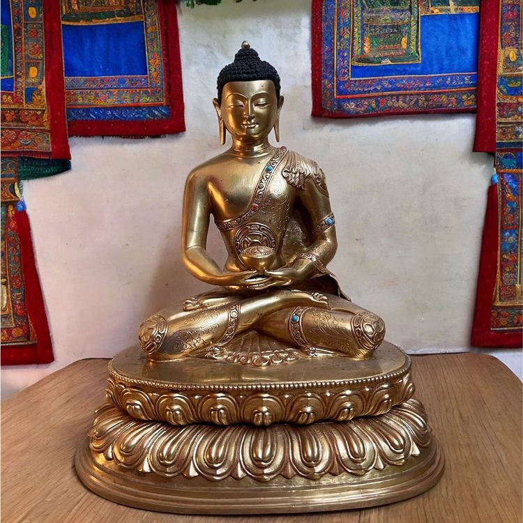 Bronze Buddha Figur Karat Feuervergoldung Tibet Nepal Kaufen Auf