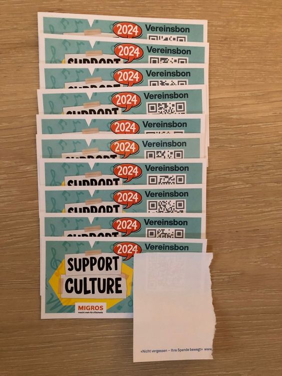 10 X MIGROS Vereinsbons Support Culture Kaufen Auf Ricardo