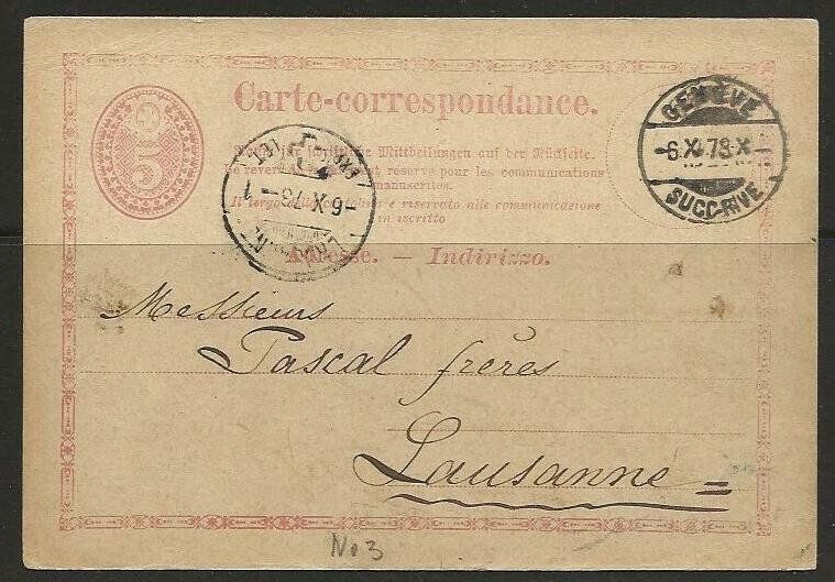 1873 5 Rp Korresp Postkarte von Genève Kaufen auf Ricardo