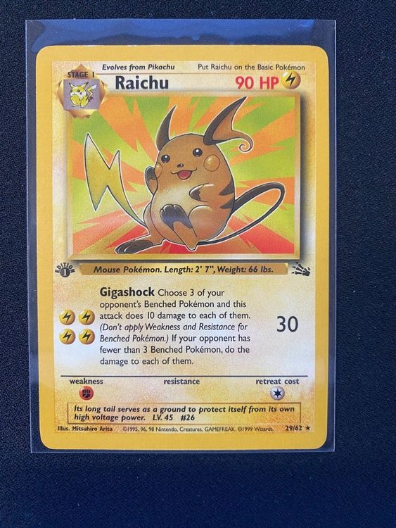 Edition Raichu Non Holo Fossil En Kaufen Auf Ricardo