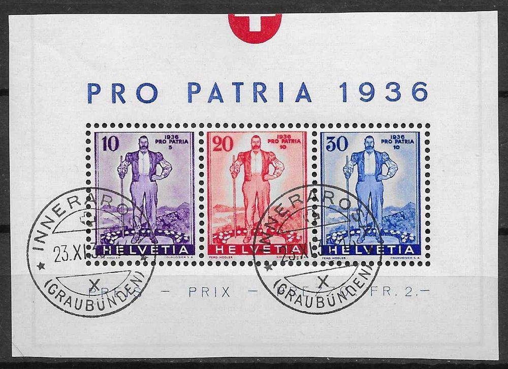 1936 Einzelwerte Aus Pro Patria Block No W5 7 ET Innerarosa Kaufen