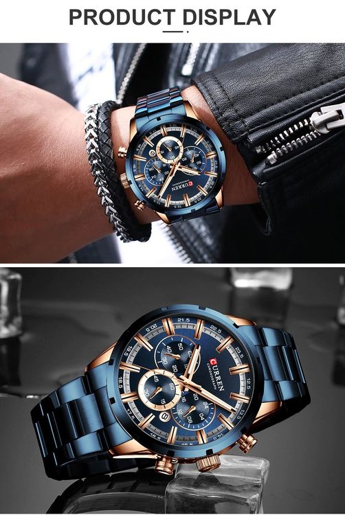 Quarzuhr Chronograph Montre à quartz chronographe NEU Kaufen auf