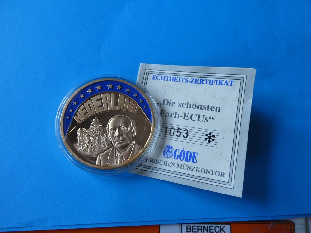 NIederlande 1997 ECU Vergoldete Medaille PP Kaufen Auf Ricardo