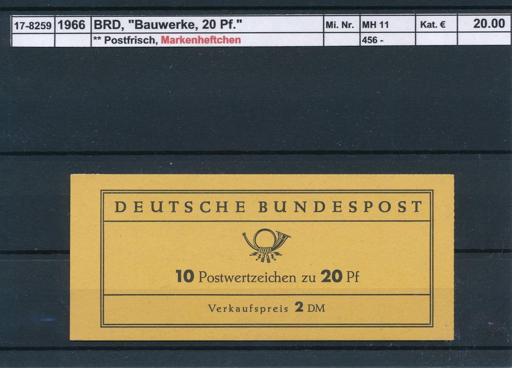 1966 BRD Bauwerke 20 Pf Markenheftchen Kaufen Auf Ricardo