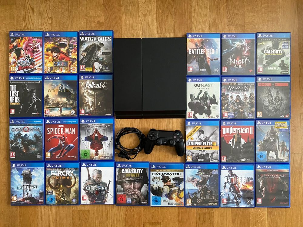 PlayStation 4 PS4 Inkl Kontroller Und 26 Spiele Kaufen Auf Ricardo