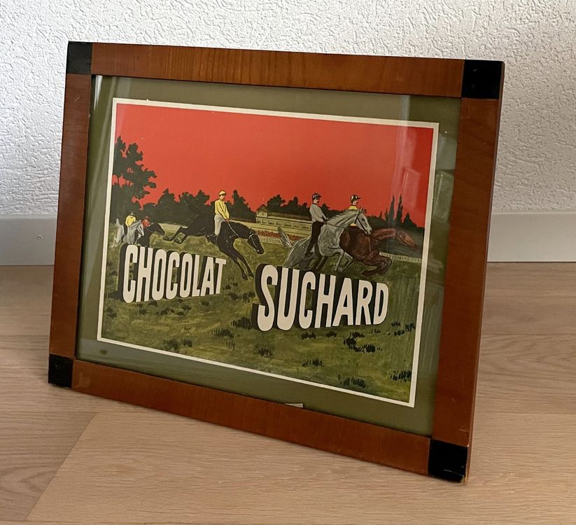 Chocolat Suchard Alte gerahmte Werbung Publicité encadrée Kaufen