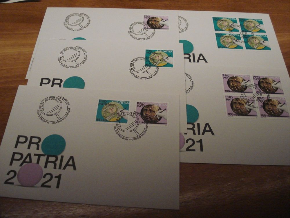 Pro Patria 2021 FDC Satz Einzel 4erblocks 5 Belege Kaufen Auf