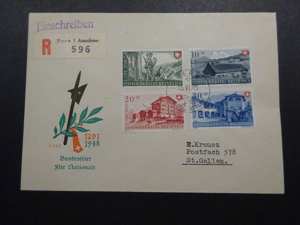 1948 Pro Patria FDC Deutsch SELTEN Kaufen Auf Ricardo