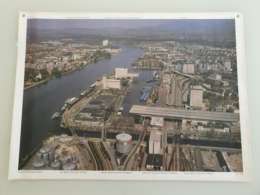 Schulwandbild Nr Flugbild Rheinhafen Basel Kaufen Auf Ricardo