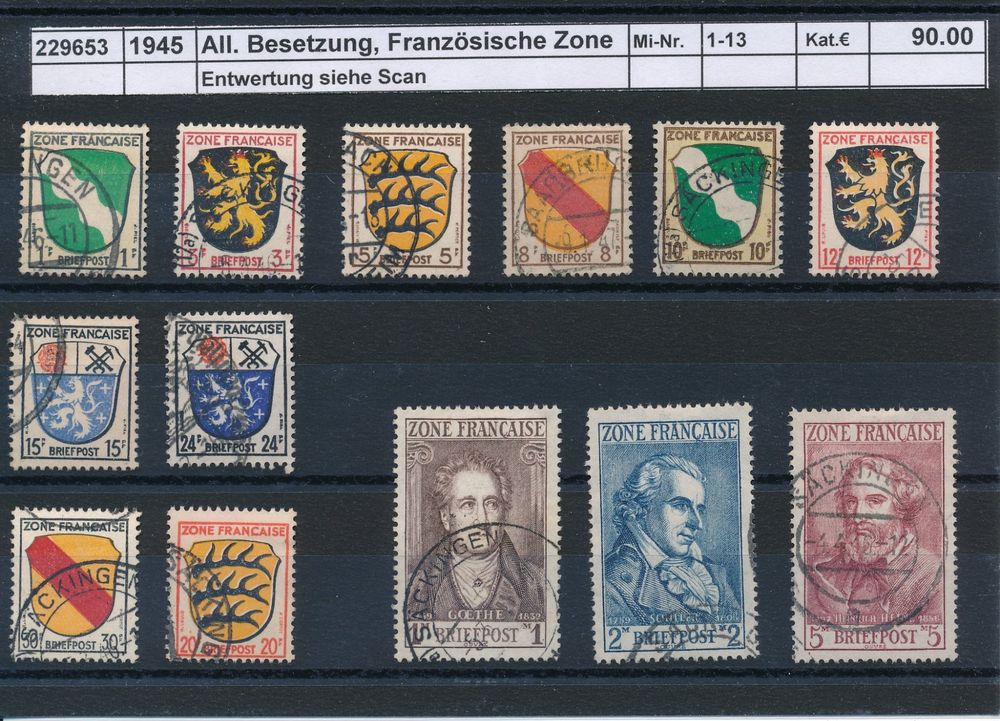 1945 Alliierte Besetzung Französische Zone Kaufen auf Ricardo