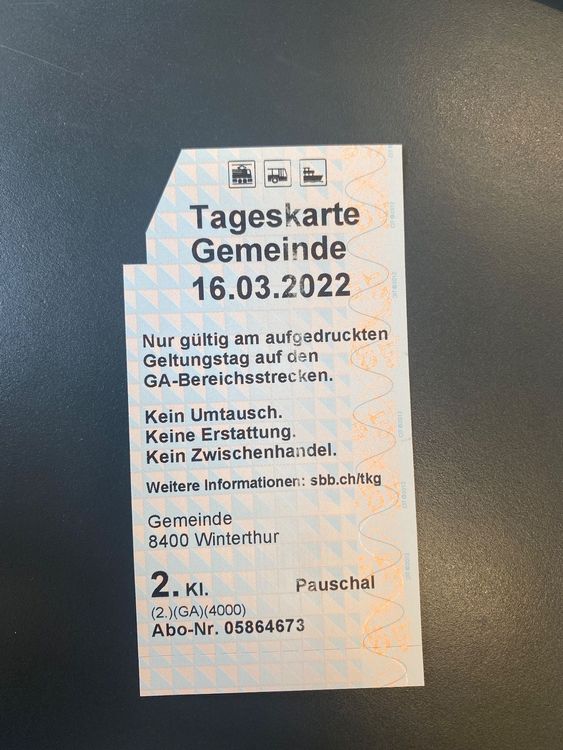 SBB Tageskarte GA Schweiz 16 03 2022 Kaufen Auf Ricardo