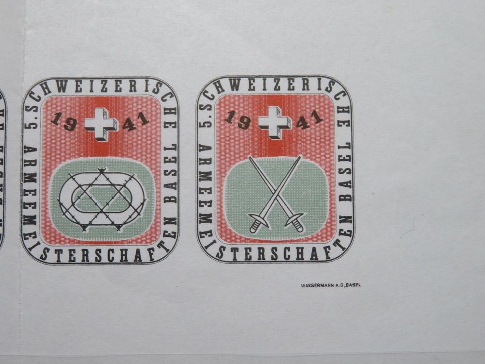 Armeemeisterschaften Basel 1941 ungezähntes Bögli Paar Kaufen