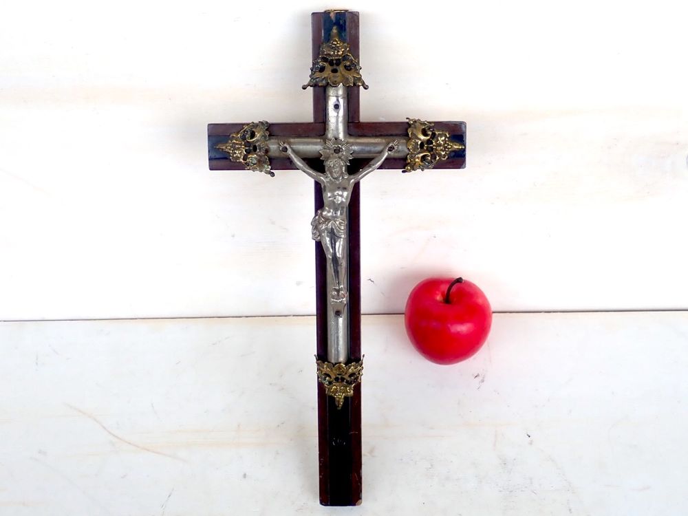 Kruzifix Kreuz Antik Vintage Jesus Religion Holz Metall Kaufen Auf