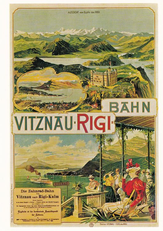 Vrb Vitznau Rigi Bahn Ak Repro Altes Plakat Zahnradbahn Kaufen Auf