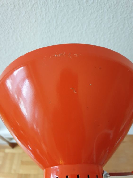 Grosse Vintage Architektenlampe Waso Ledu Typ WZ1K Orange Kaufen Auf