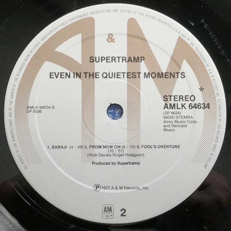 Supertramp Even In The Quietest Moments Holland 1977 Kaufen Auf