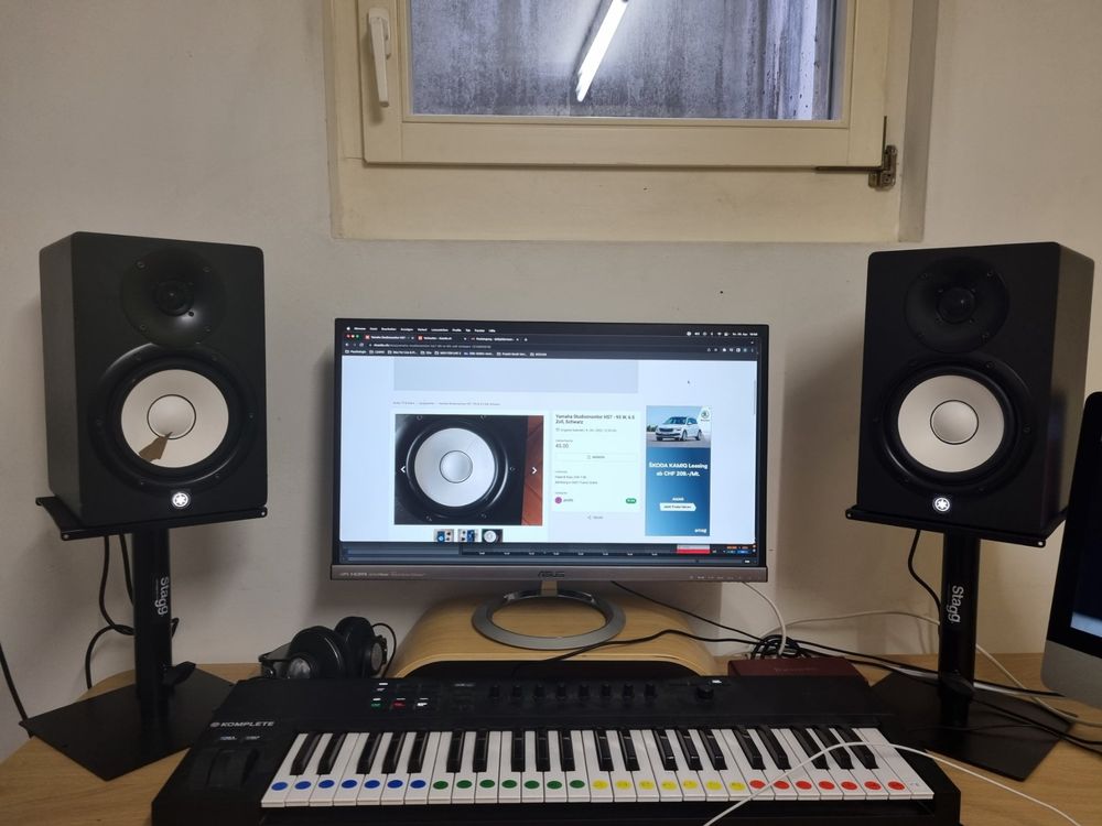 X Yamaha Studiomonitor Hs W Schwarz Inkl St Nder Kaufen