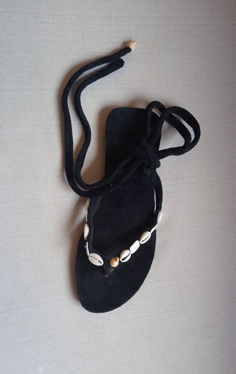 Boho Sandalen Flip Flop Aus Samt Mit Muscheln Zu Nile Kaufen Auf Ricardo