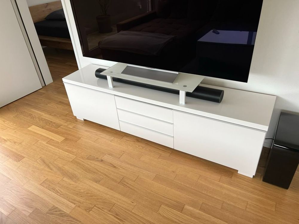 Tv M Bel Weiss Hochglanz Ikea Besta Burs Kaufen Auf Ricardo