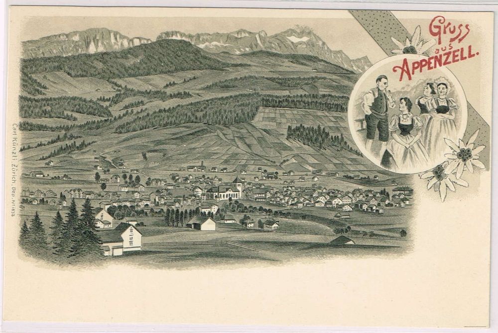 Appenzell Ai Litho Mit Trachten Kaufen Auf Ricardo