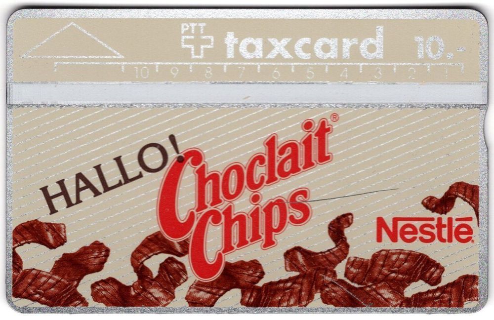 Nestlé Choclait Chips rare 2 Firmen Taxcard der Schweiz Kaufen