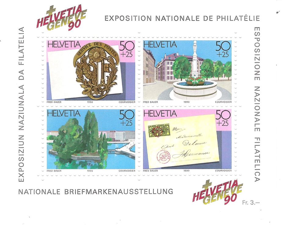 Block Exp nat de Philatelie Helvetia Genève 1990 postfrisch Kaufen