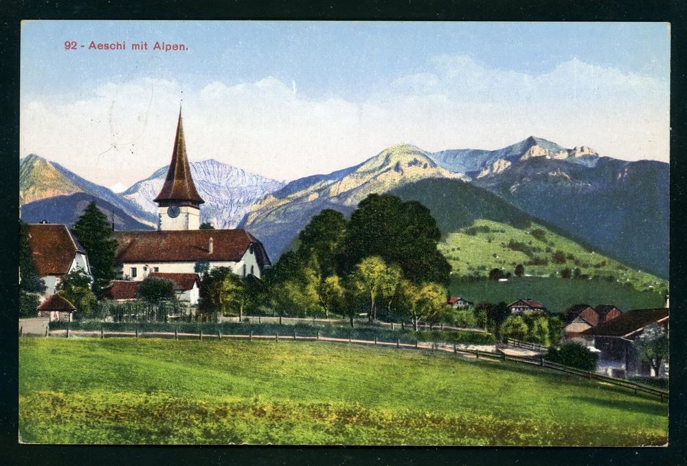 Ak Aeschi Kirche Mit Alpen Kaufen Auf Ricardo