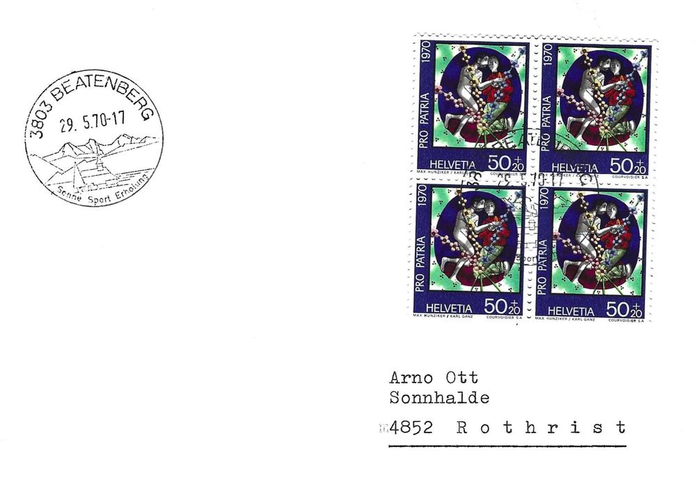 FDC Pro Patria Viererblock 1970 Kaufen Auf Ricardo