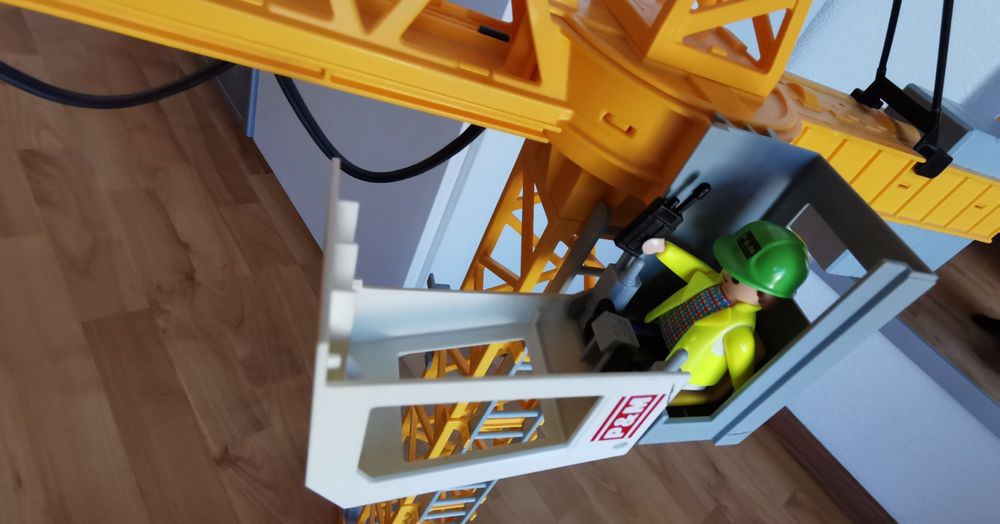 Playmobil Elektrischer Baukran Mit Container Lastseilen Kaufen Auf