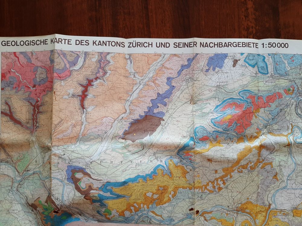 Geologische Karte Des Kantons Zh Und Seiner Nachbargebiete Kaufen Auf