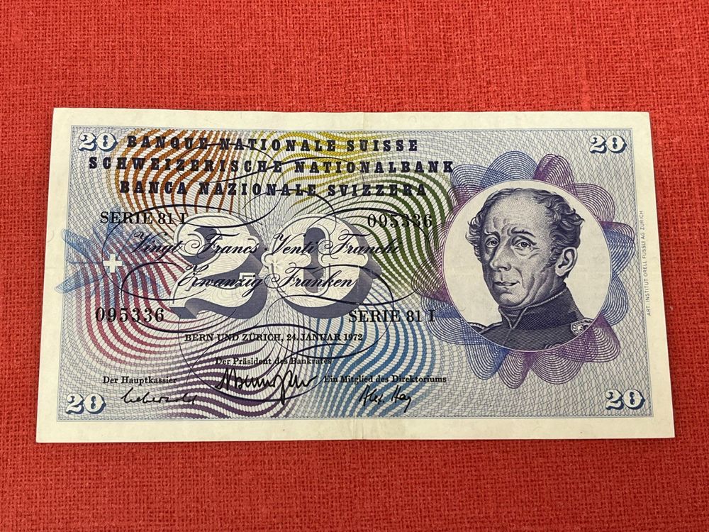 20 Franken Note 1972 Wenig Gebraucht TOP Kaufen Auf Ricardo