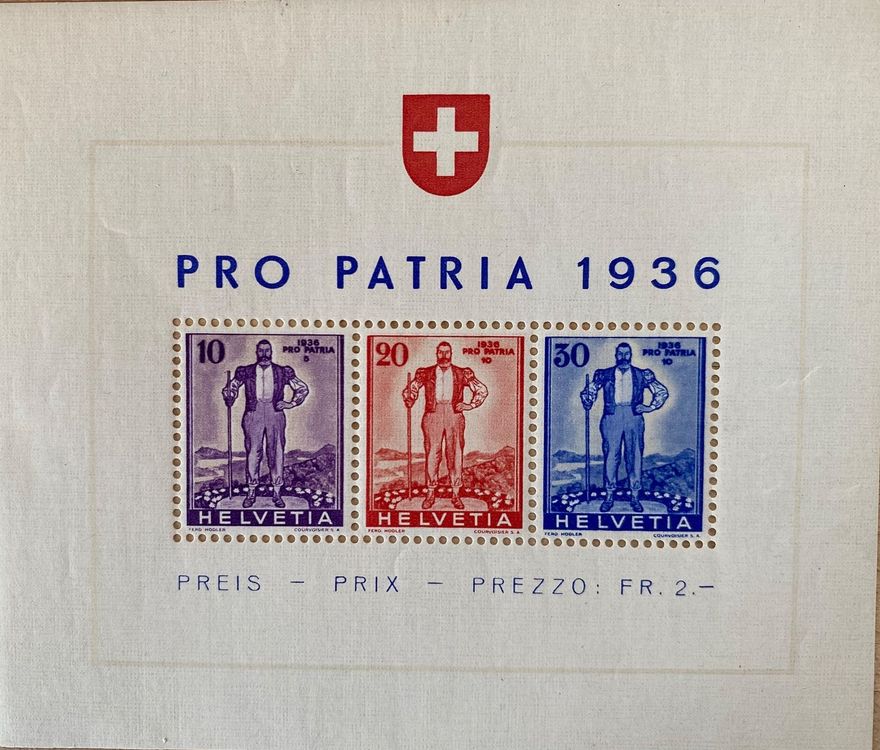 Block Pro Patria 1936 Kaufen Auf Ricardo