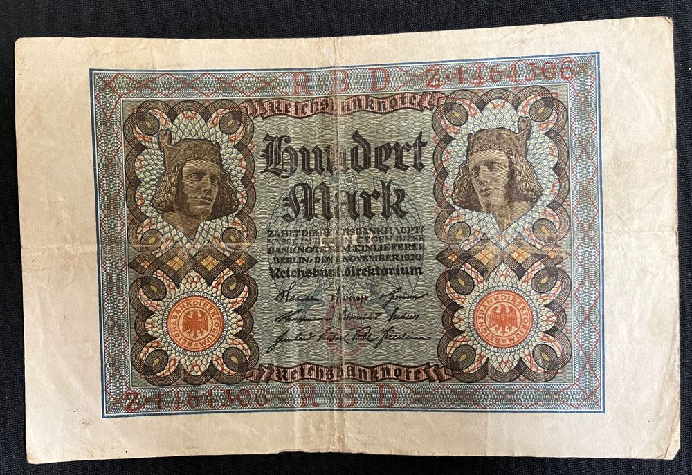 Reichsbanknote Hundert Mark Kaufen Auf Ricardo