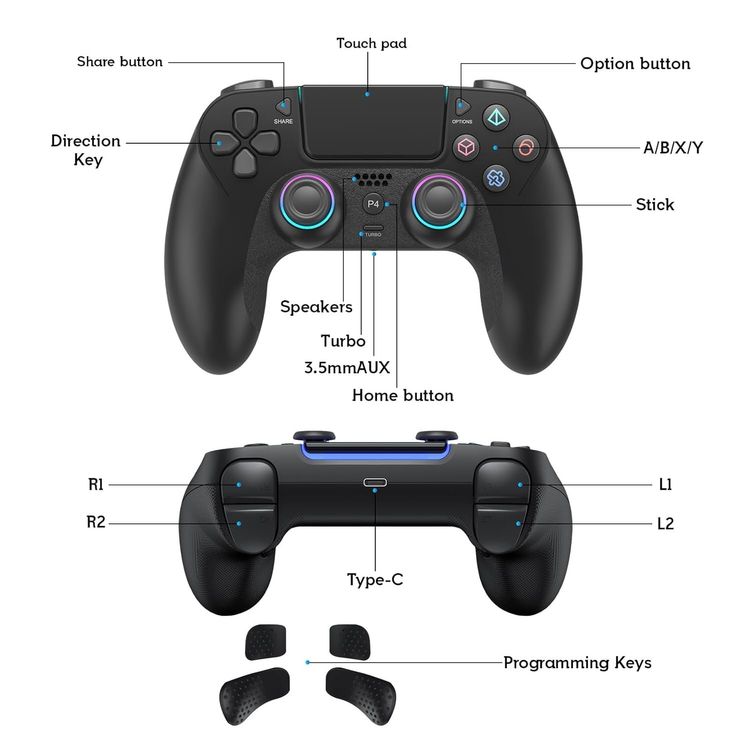 Wireless Controller PS 4 Pro SlimPC RGB LED Game Controller Kaufen