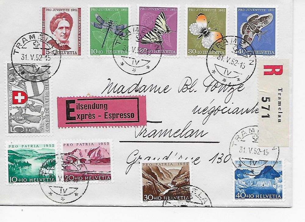 Timbres Pro Patria 1952 B56 B60 1 Jour Pro Juventute PJ143 J Kaufen