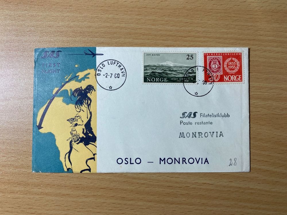 SAS Erstflug Oslo Monrovia 1960 Kaufen Auf Ricardo