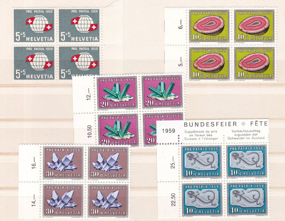 30 Stk Postfrische Pro Patria Viererblocks Ab 1957 Kaufen Auf Ricardo